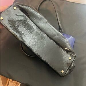 Kate Spade blue and black patent tote purse